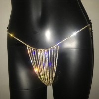 Fashion Sexy Crystal Body Chain Jewelry Rhinestone Tassel Thong Belly Party Waist Chain Jewelry Accessories for Lady